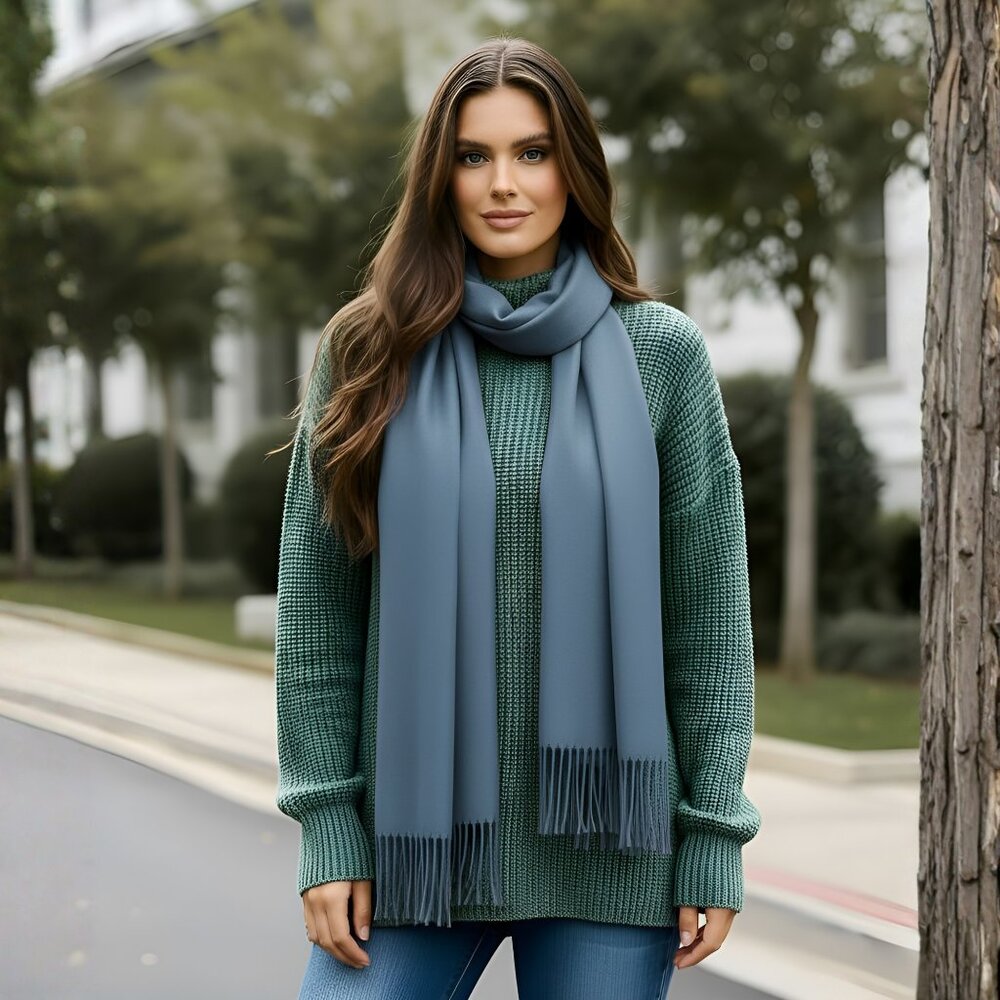 Oussum Soft Silk Viscose Shawl Scarf Stole Girls Scarves for Women's Day Gifts